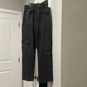 American Eagle Black Cargo Jeans